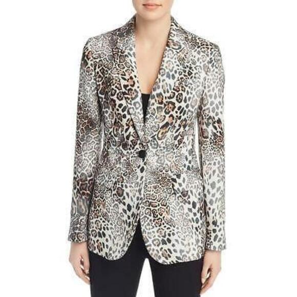 Elie Tahari Jovanna Leopard Print Blazer 8 - Picture 1 of 2